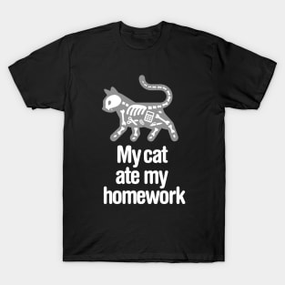 My cat ate my homework funny back to school student T-Shirt